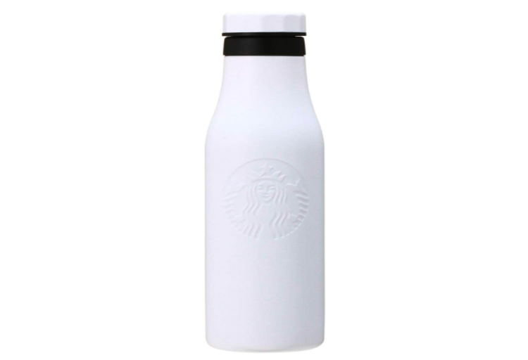 3. 牛乳瓶のようなシルエット「ステンレスロゴボトルマットホワイト473ml」