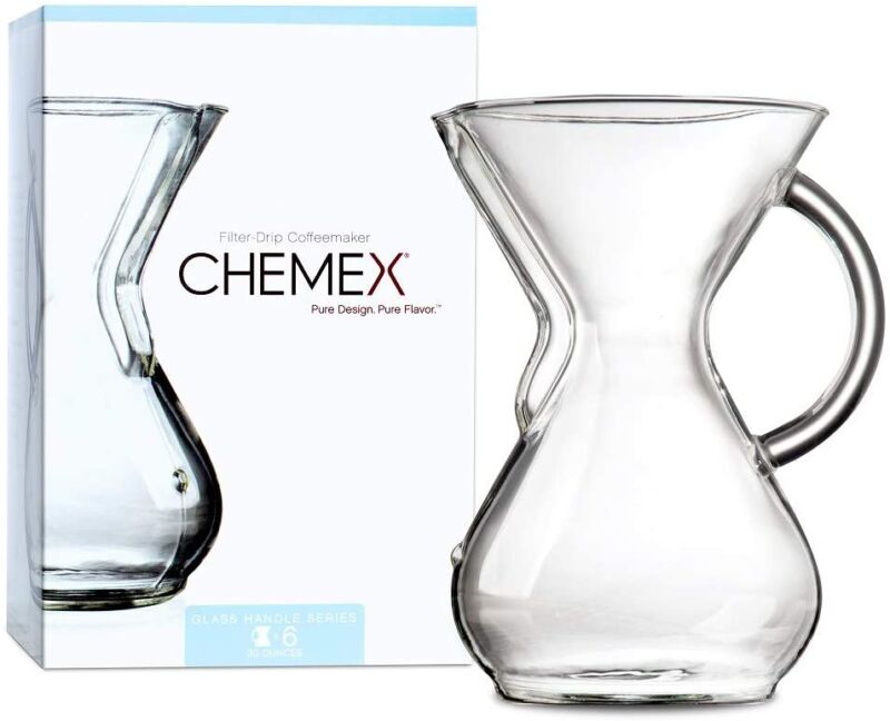 3.ガラスハンドルの持ち手が便利「Chemex コーヒーメーカー 6カップ CM-6GH ハンドル付」